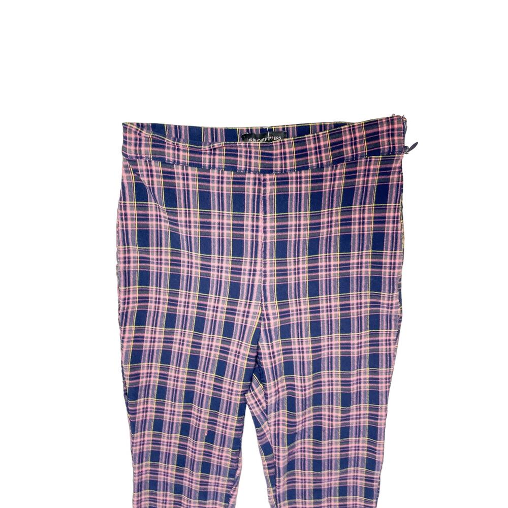 Urban Outfitters Plaid Retro High Rise Pants Pink Blue Boho 90s Preppy - Picture 3 of 7